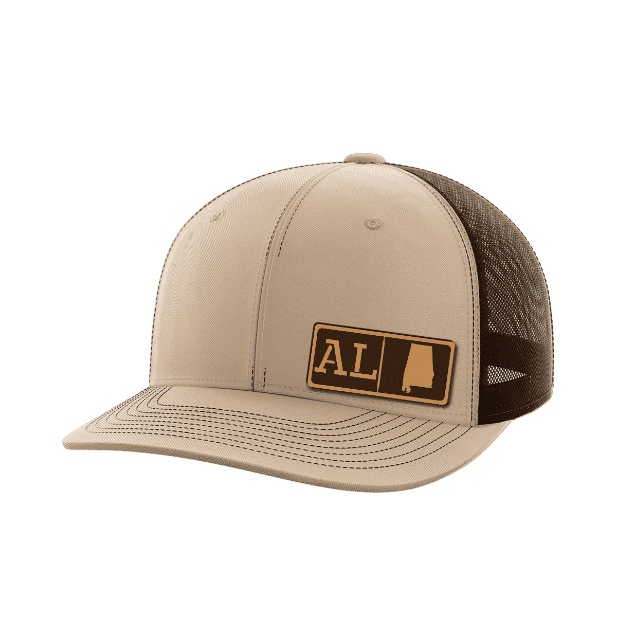Alabama Homegrown Hats Hat Greater Half Khaki/Coffee Genuine Leather Alabama
