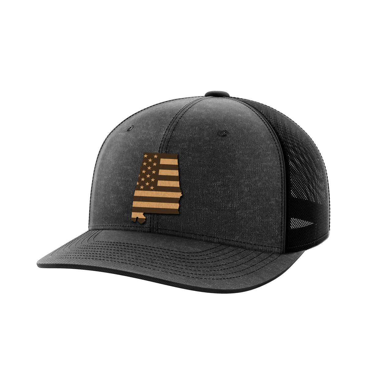 Alabama United Hats Hat Greater Half Heather Black/Black Genuine Leather Alabama