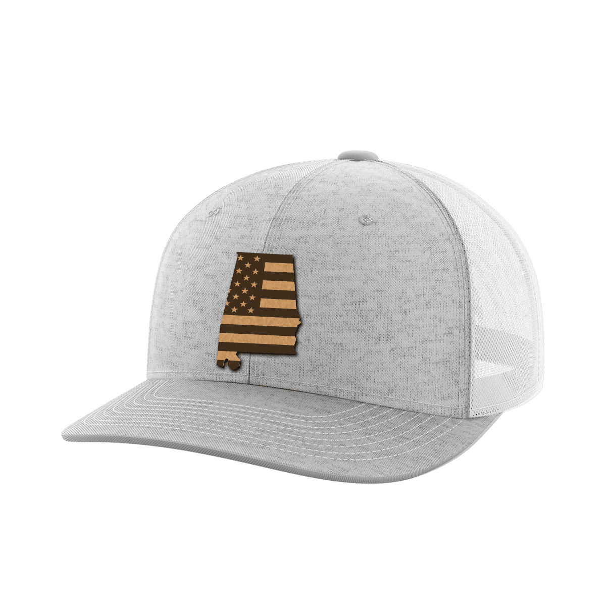 Alabama United Hats Hat Greater Half Heather Grey/White Genuine Leather Alabama