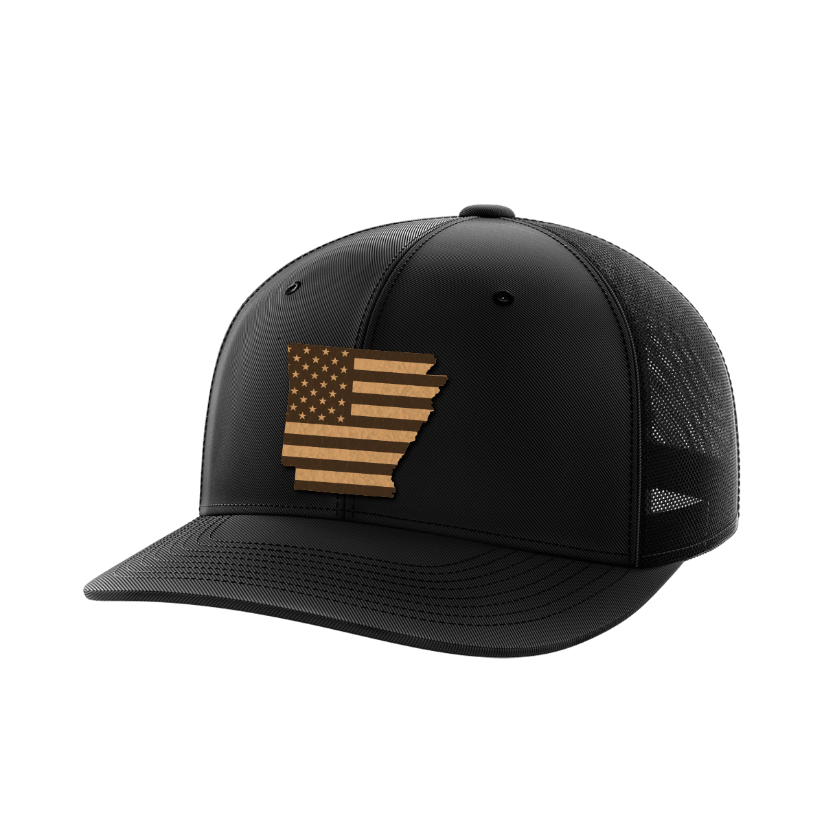Arkansas United Hats Hat Greater Half Black/Black Genuine Leather Arkansas