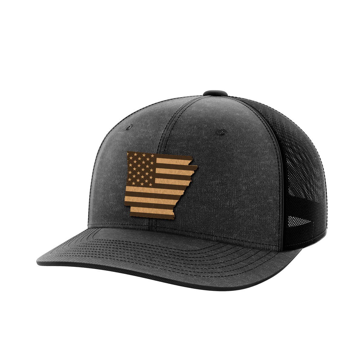 Arkansas United Hats Hat Greater Half Heather Black/Black Genuine Leather Arkansas