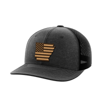 Thumbnail for Arkansas United Hats Hat Greater Half Heather Black/Black Genuine Leather Arkansas