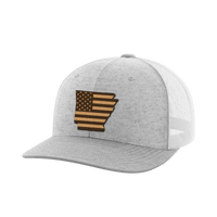 Thumbnail for Arkansas United Hats Hat Greater Half Heather Grey/White Genuine Leather Arkansas