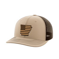 Thumbnail for Arkansas United Hats Hat Greater Half Khaki/Coffee Genuine Leather Arkansas