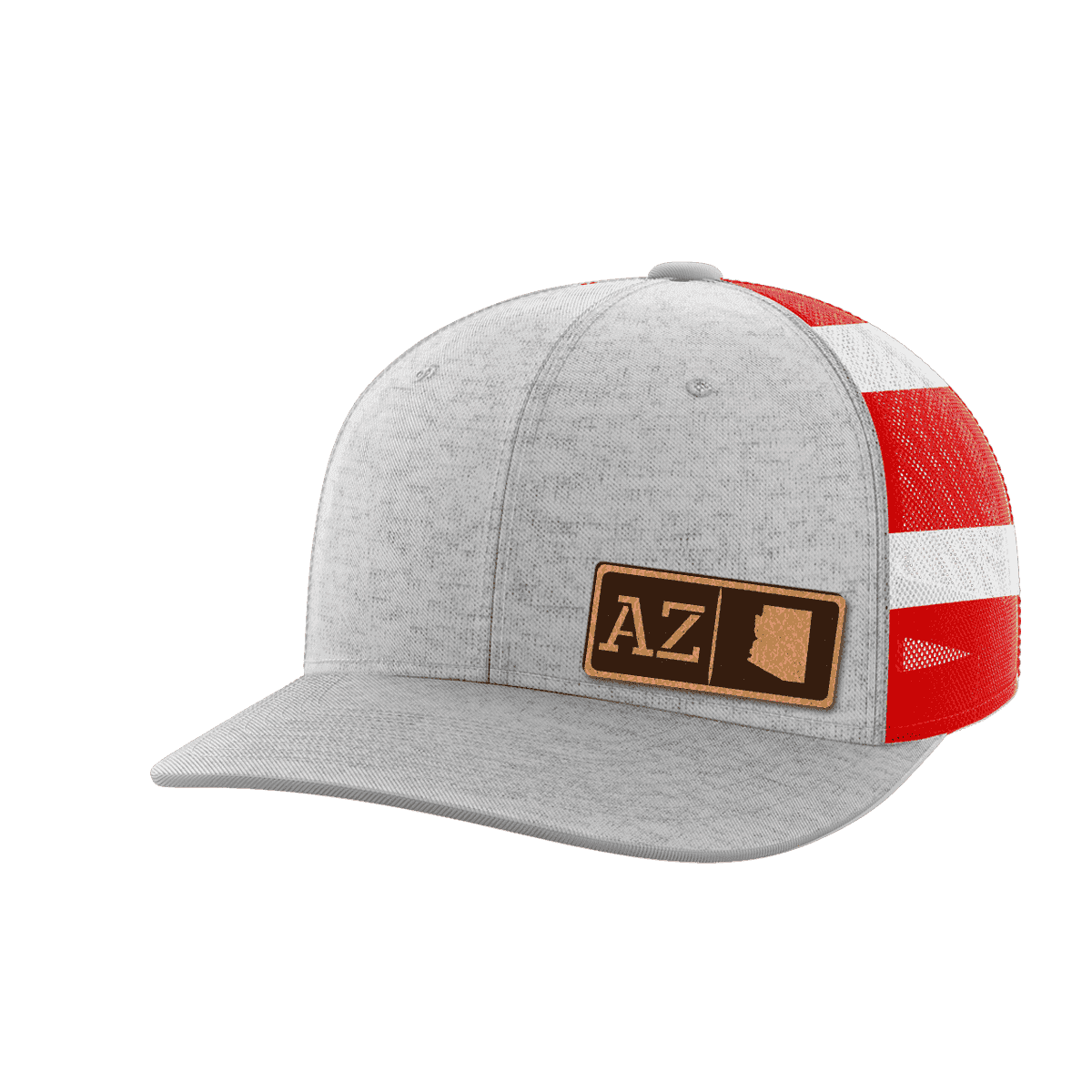 Arizona Homegrown Hats Hat Greater Half Heather Grey/Flag Genuine Leather Arizona