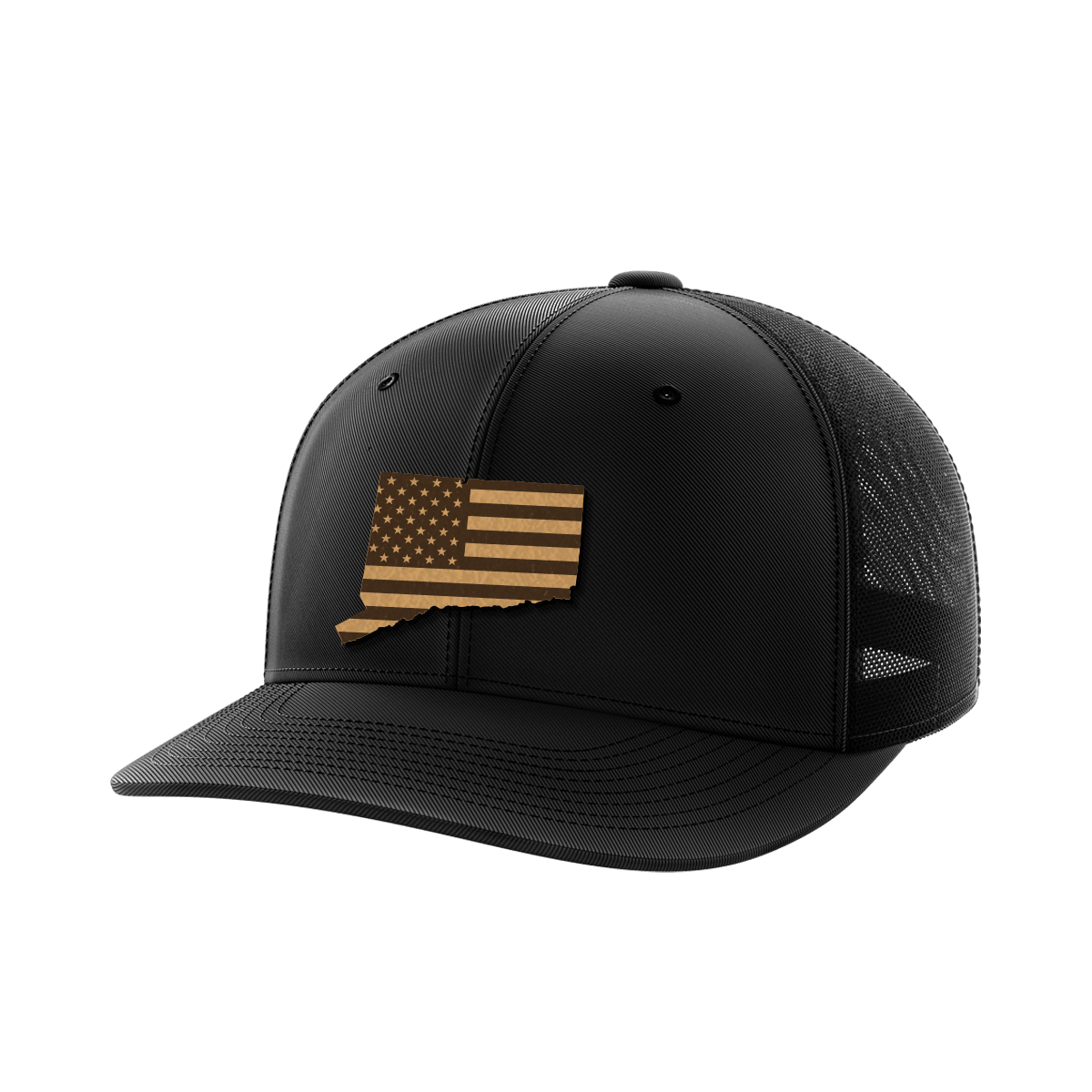 Connecticut United Hats Hat Greater Half Black/Black Genuine Leather Connecticut