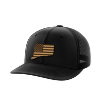 Thumbnail for Connecticut United Hats Hat Greater Half Black/Black Genuine Leather Connecticut