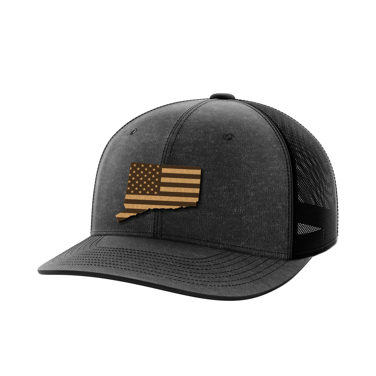 Connecticut United Hats Hat Greater Half Heather Black/Black Genuine Leather Connecticut