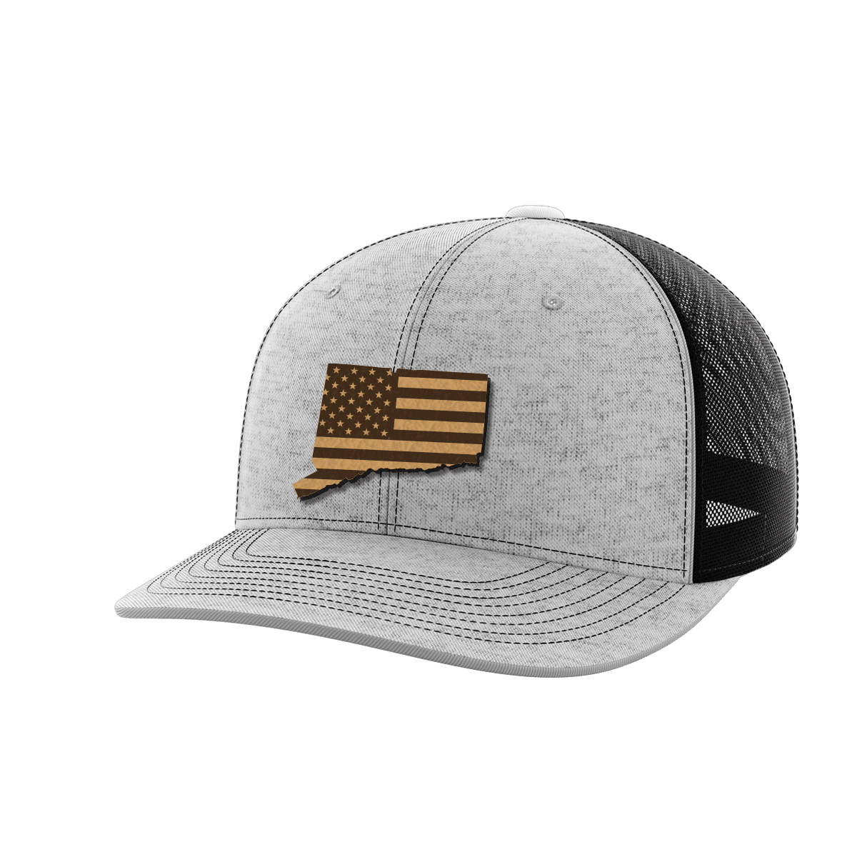 Connecticut United Hats Hat Greater Half Heather Grey/Black Genuine Leather Connecticut