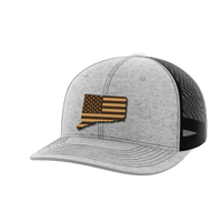 Thumbnail for Connecticut United Hats Hat Greater Half Heather Grey/Black Genuine Leather Connecticut