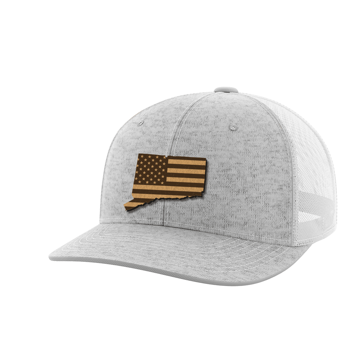 Connecticut United Hats Hat Greater Half Heather Grey/White Genuine Leather Connecticut