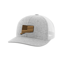 Thumbnail for Connecticut United Hats Hat Greater Half Heather Grey/White Genuine Leather Connecticut