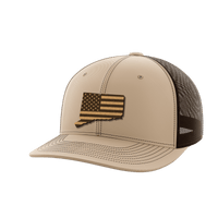 Thumbnail for Connecticut United Hats Hat Greater Half Khaki/Coffee Genuine Leather Connecticut