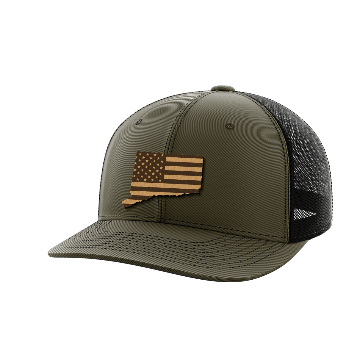 Connecticut United Hats Hat Greater Half OD Green/Black Genuine Leather Connecticut
