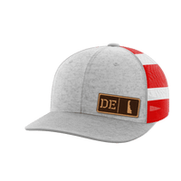Thumbnail for Delaware Homegrown Hats Hat Greater Half Heather Grey/Flag Genuine Leather Delaware