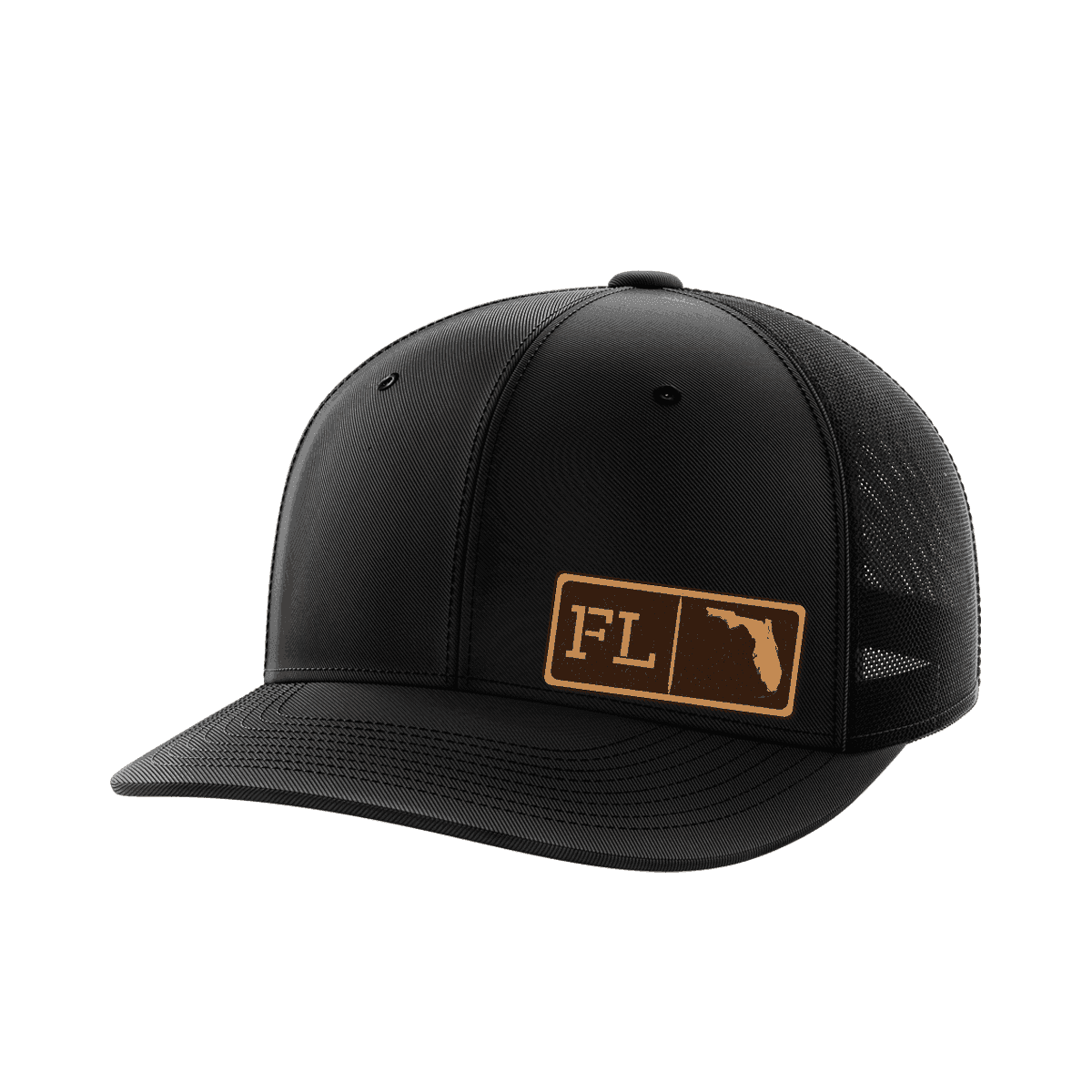 Florida Homegrown Hats Hat Greater Half Black/Black Genuine Leather Florida