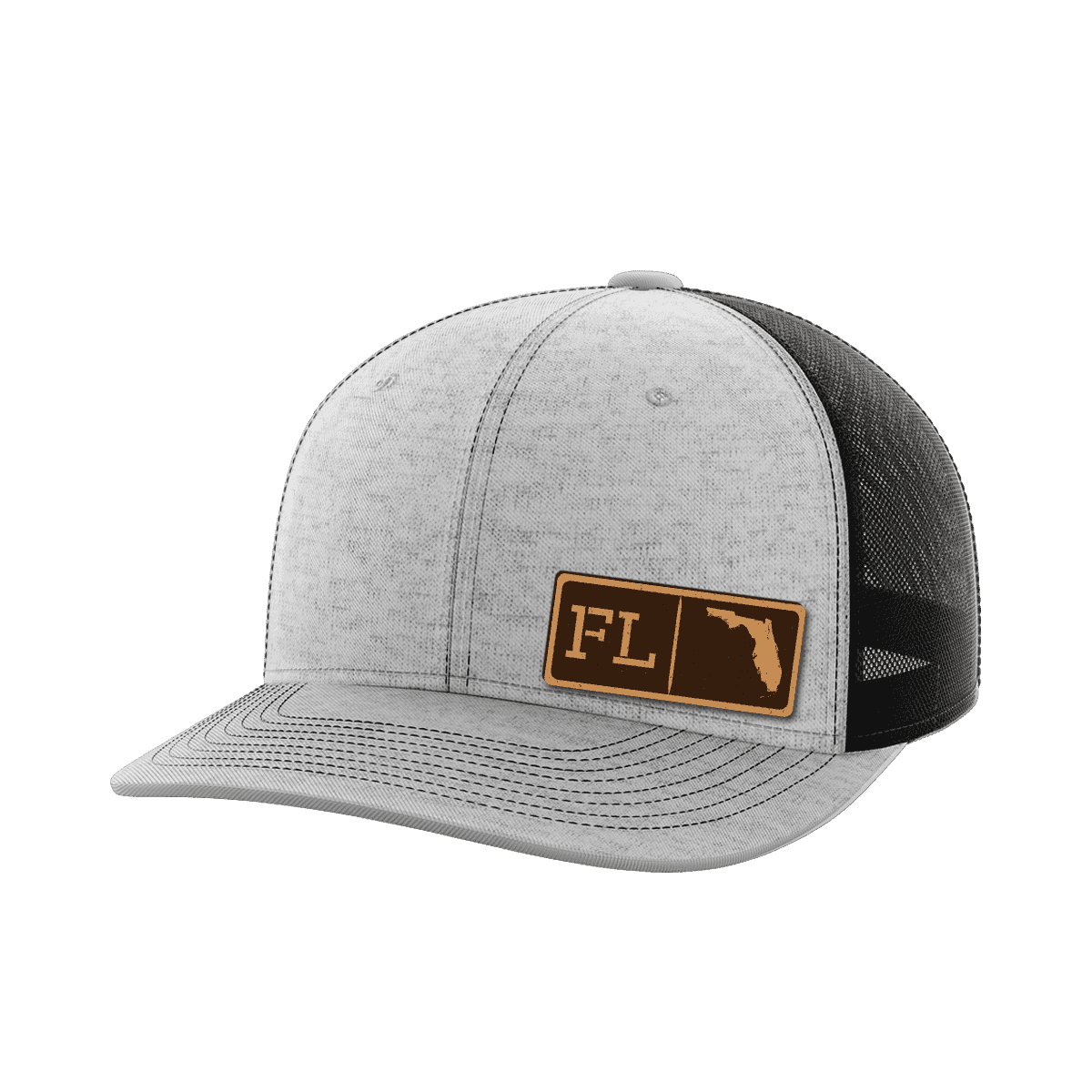 Florida Homegrown Hats Hat Greater Half Heather Grey/Black Genuine Leather Florida