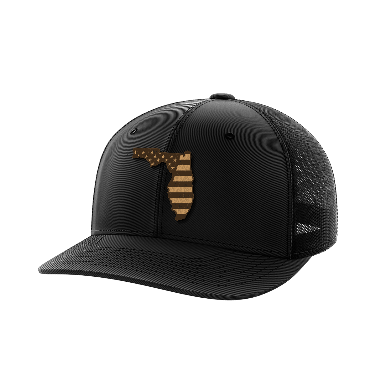 Florida United Hats Hat Greater Half Black/Black Genuine Leather Florida