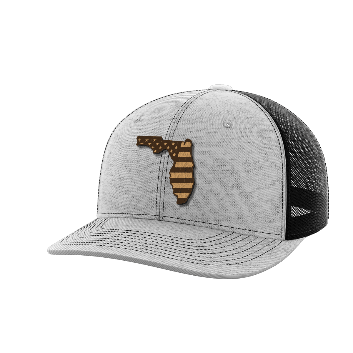 Florida United Hats Hat Greater Half Heather Grey/Black Genuine Leather Florida