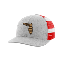 Thumbnail for Florida United Hats Hat Greater Half Heather Grey/Flag Genuine Leather Florida