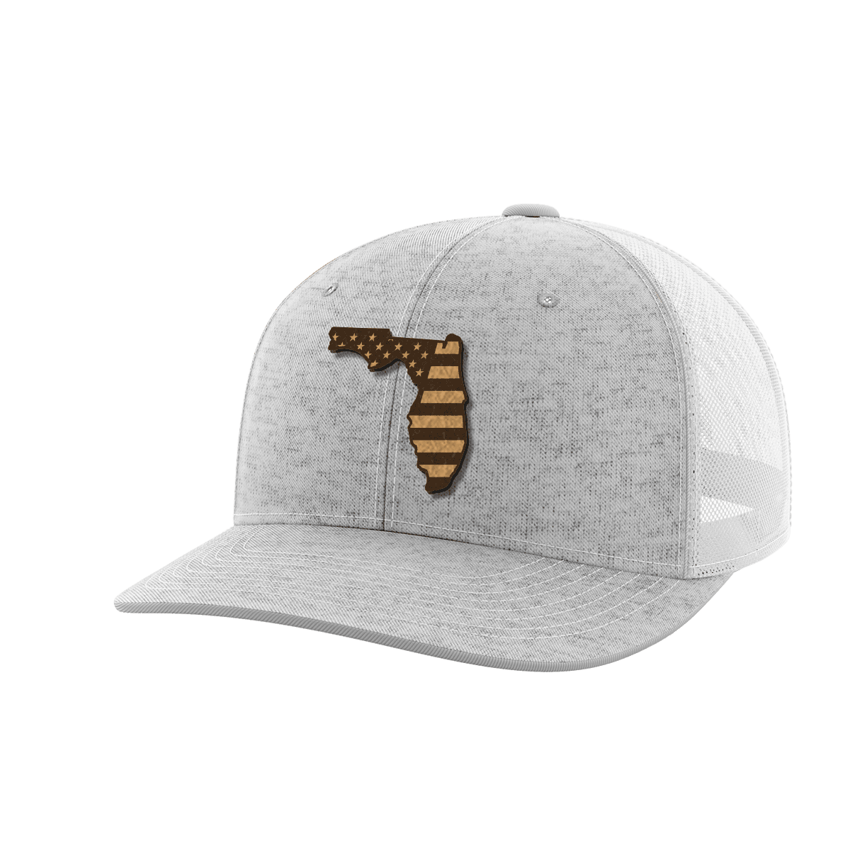 Florida United Hats Hat Greater Half Heather Grey/White Genuine Leather Florida