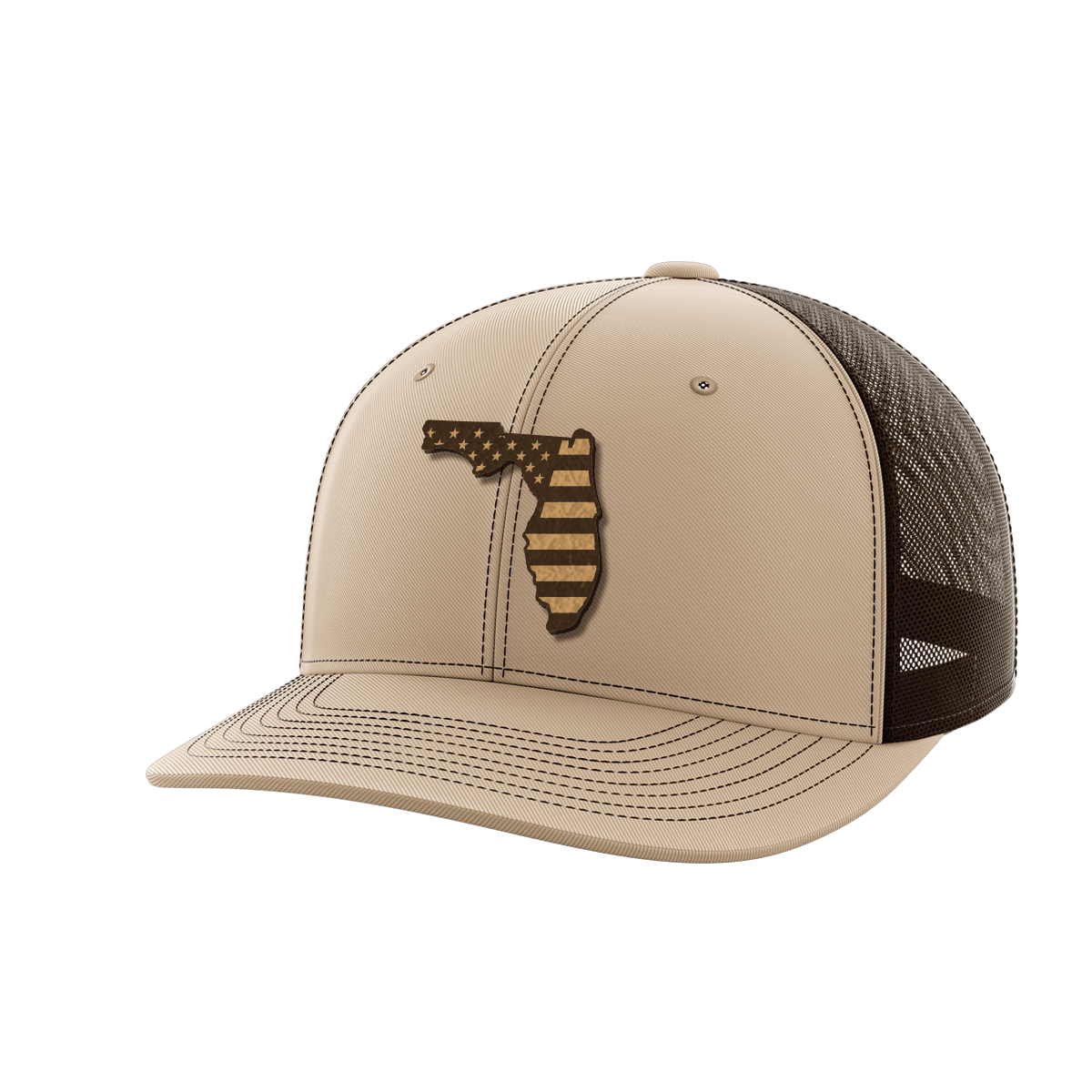 Florida United Hats Hat Greater Half Khaki/Coffee Genuine Leather Florida