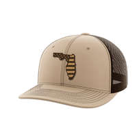 Thumbnail for Florida United Hats Hat Greater Half Khaki/Coffee Genuine Leather Florida