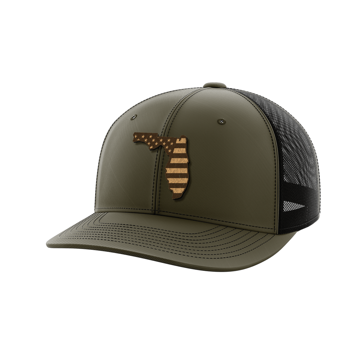 Florida United Hats Hat Greater Half OD Green/Black Genuine Leather Florida