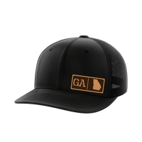 Thumbnail for Georgia Homegrown Hats Hat Greater Half Black/Black Genuine Leather Georgia