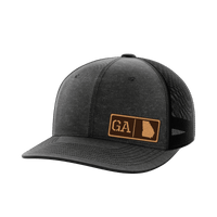 Thumbnail for Georgia Homegrown Hats Hat Greater Half Heather Black/Black Genuine Leather Georgia