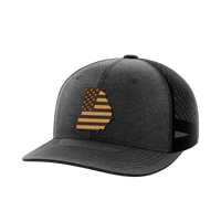 Thumbnail for Georgia United Hats Hat Greater Half Heather Black/Black Genuine Leather Georgia