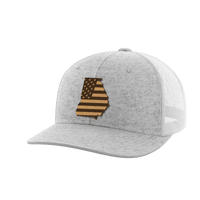 Thumbnail for Georgia United Hats Hat Greater Half Heather Grey/White Genuine Leather Georgia