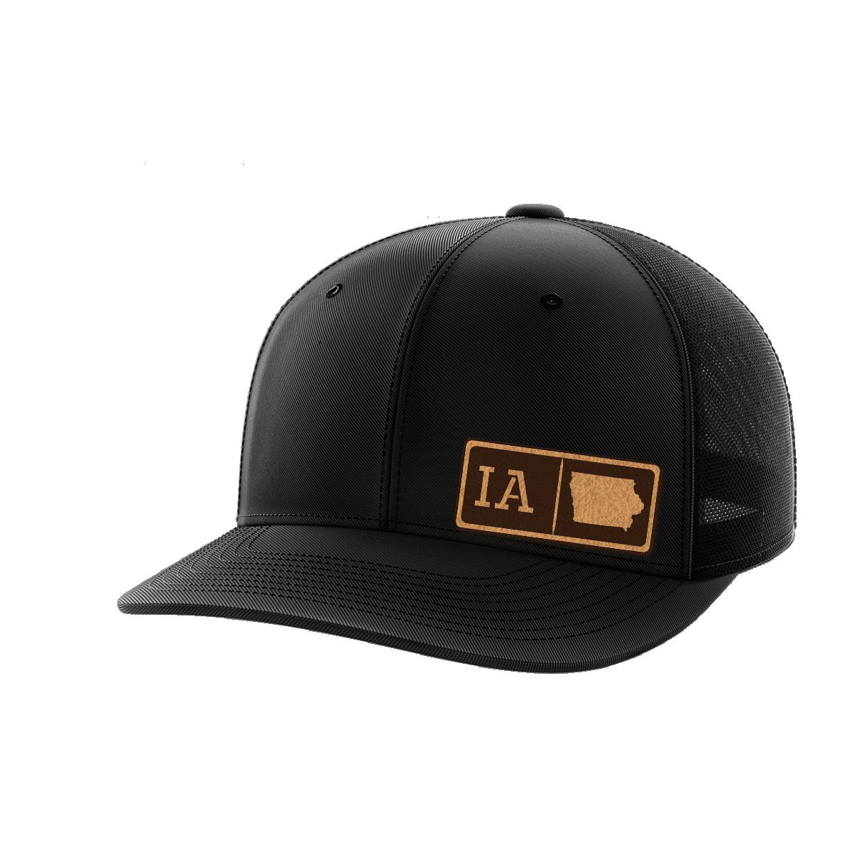 Iowa Homegrown Hats Hat Greater Half Black/Black Genuine Leather Iowa