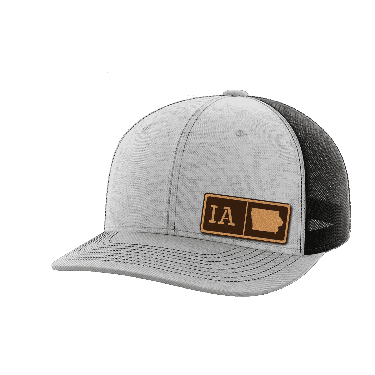 Iowa Homegrown Hats Hat Greater Half Heather Grey/Black Genuine Leather Iowa