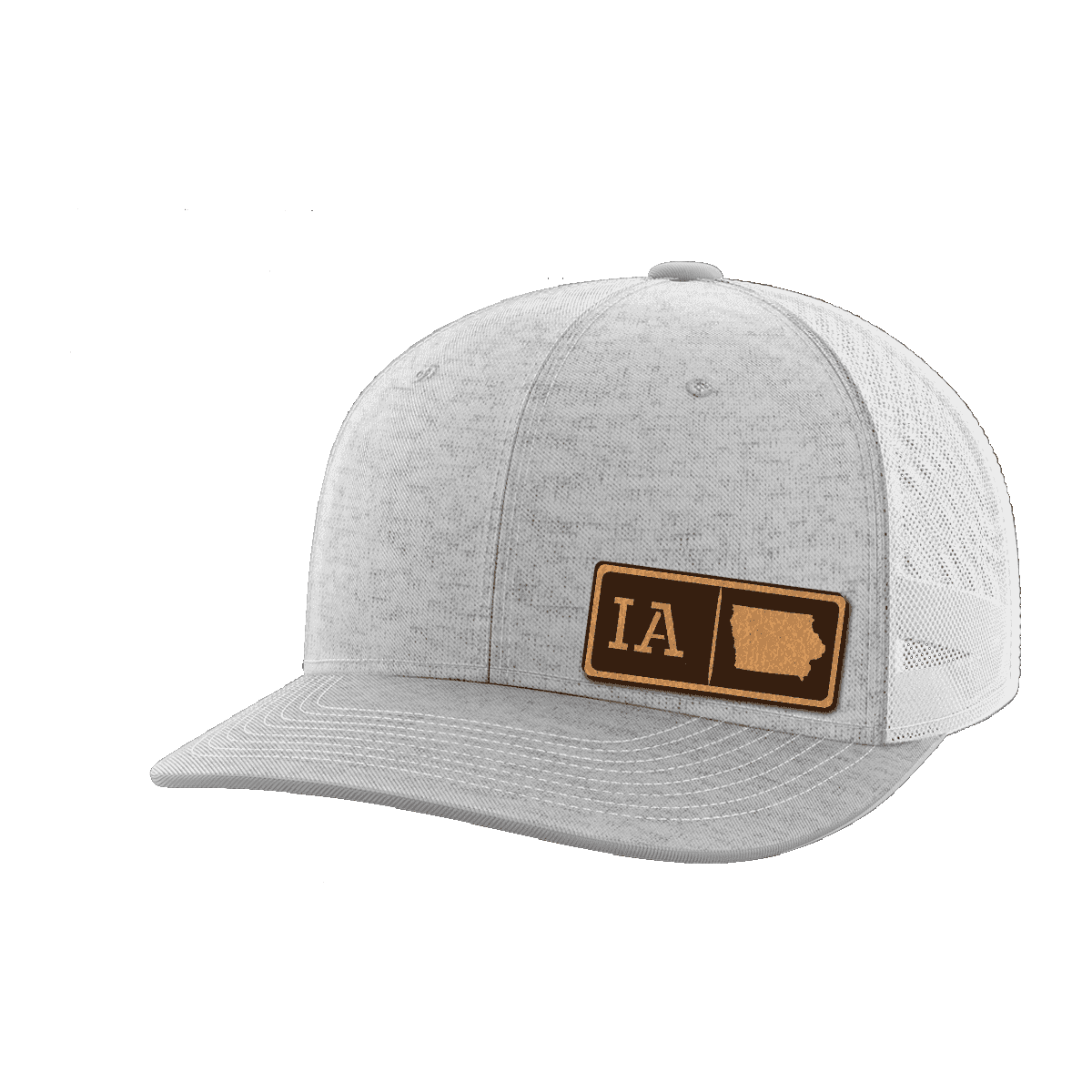 Iowa Homegrown Hats Hat Greater Half Heather Grey/White Genuine Leather Iowa