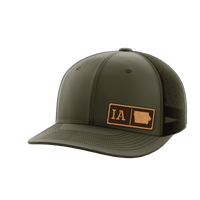 Thumbnail for Iowa Homegrown Hats Hat Greater Half OD Green/Black Genuine Leather Iowa