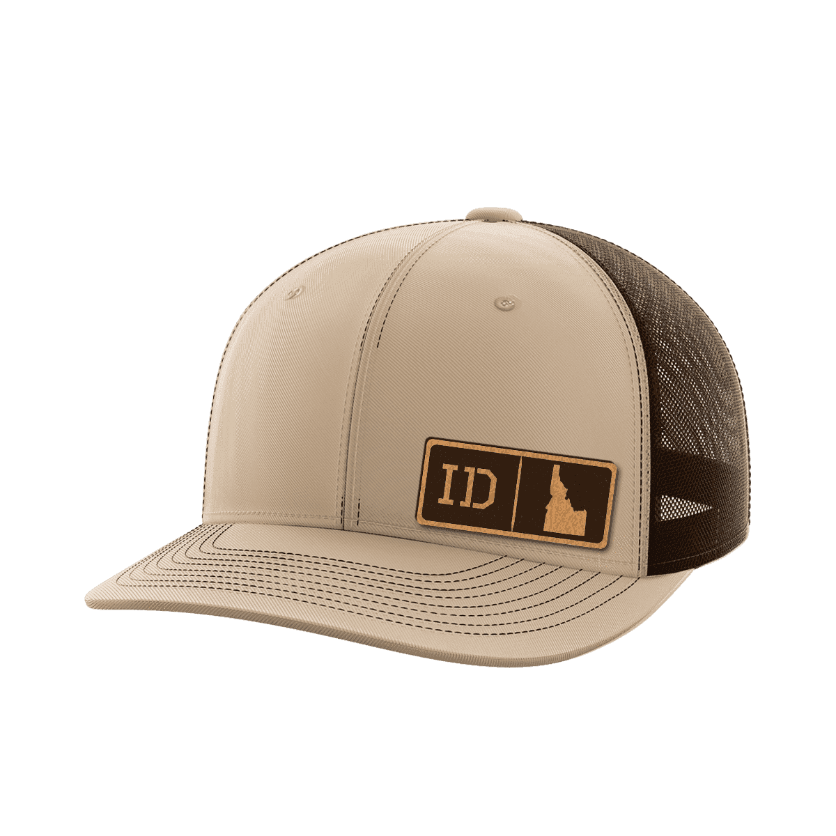 Idaho Homegrown Hats Hat Greater Half Khaki/Coffee Genuine Leather Idaho
