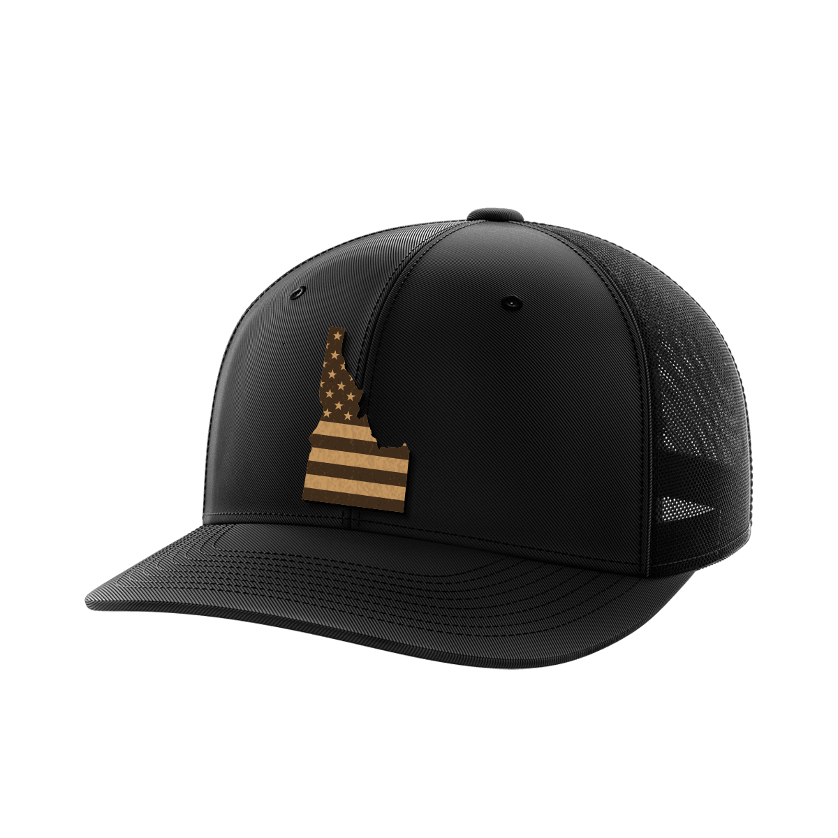 Idaho United Hats Hat Greater Half Black/Black Genuine Leather Idaho