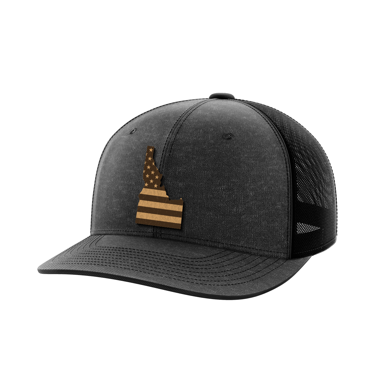 Idaho United Hats Hat Greater Half Heather Black/Black Genuine Leather Idaho
