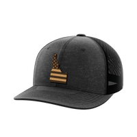 Thumbnail for Idaho United Hats Hat Greater Half Heather Black/Black Genuine Leather Idaho