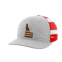 Thumbnail for Idaho United Hats Hat Greater Half Heather Grey/Flag Genuine Leather Idaho