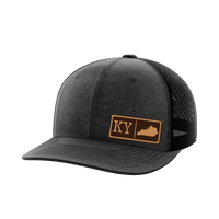 Thumbnail for Kentucky Homegrown Hats Hat Greater Half Heather Black/Black Genuine Leather Kentucky