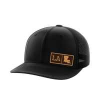 Thumbnail for Louisiana Homegrown Hats Hat Greater Half Black/Black Genuine Leather Louisiana