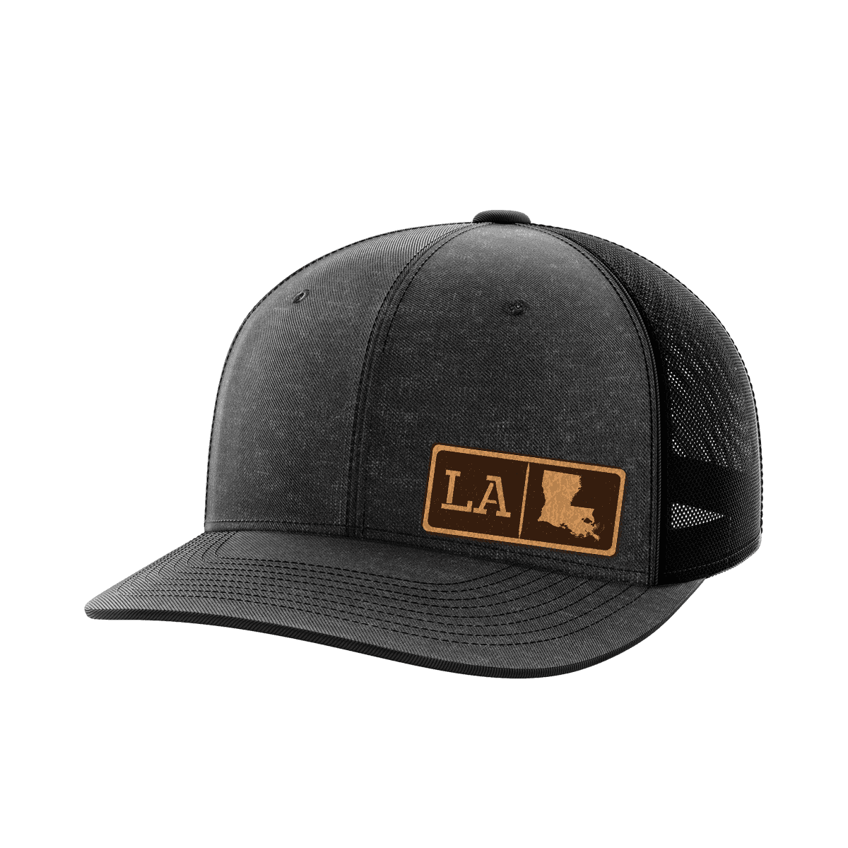 Louisiana Homegrown Hats Hat Greater Half Heather Black/Black Genuine Leather Louisiana