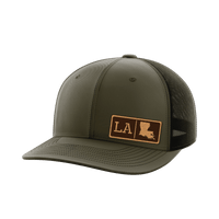 Thumbnail for Louisiana Homegrown Hats Hat Greater Half OD Green/Black Genuine Leather Louisiana