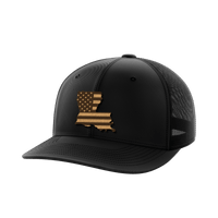 Thumbnail for Louisiana United Hats Hat Greater Half Black/Black Genuine Leather Louisiana