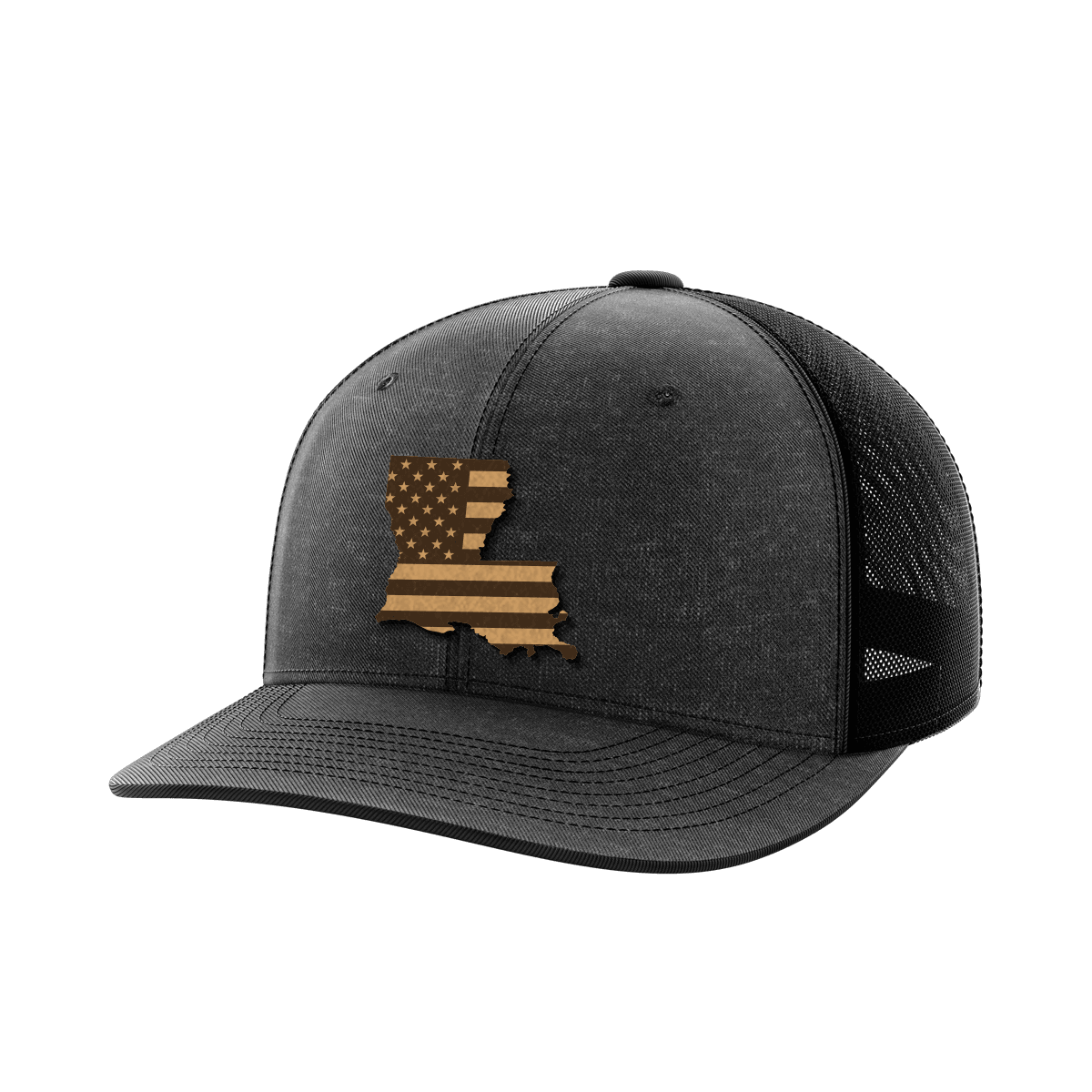 Louisiana United Hats Hat Greater Half Heather Black/Black Genuine Leather Louisiana