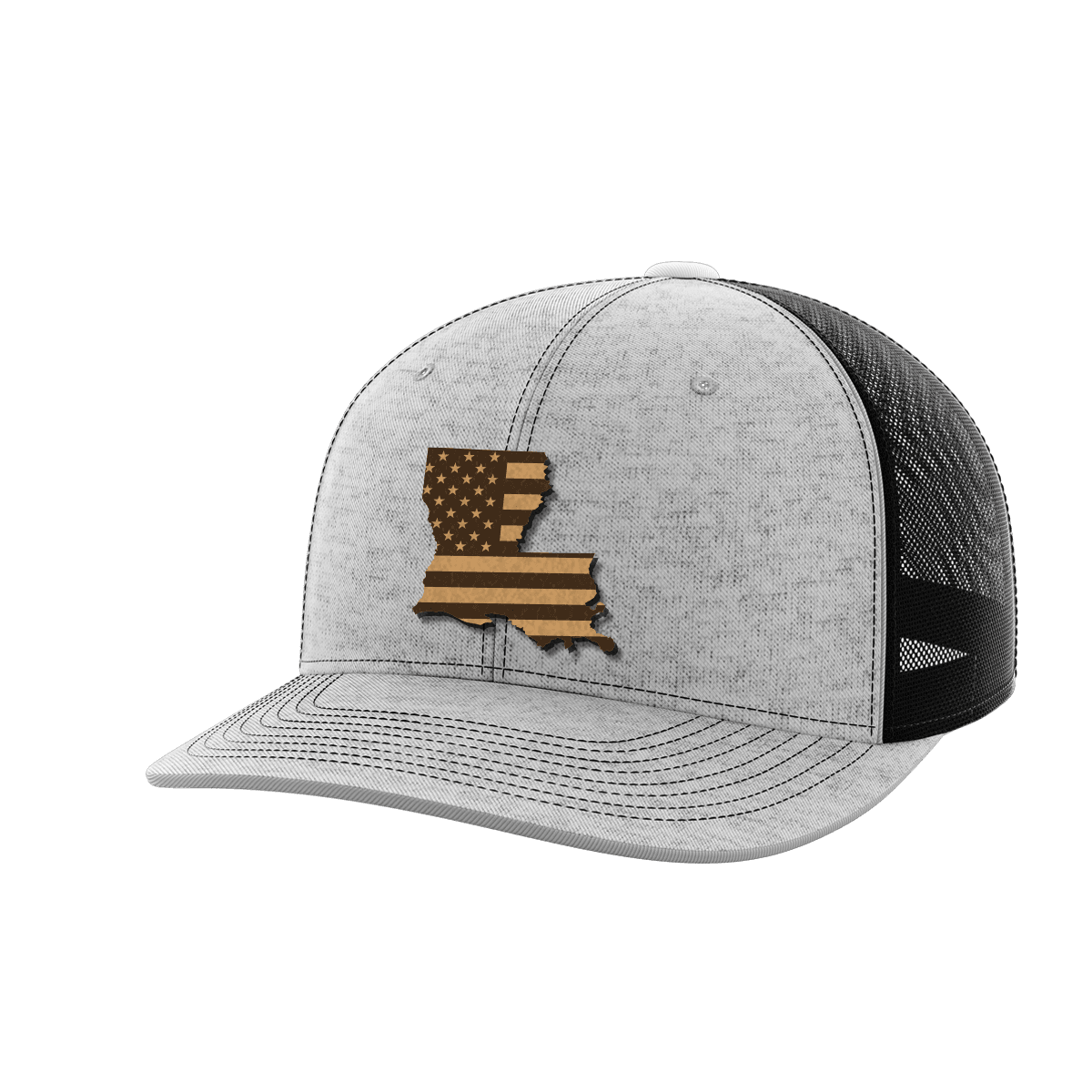 Louisiana United Hats Hat Greater Half Heather Grey/Black Genuine Leather Louisiana