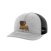 Thumbnail for Louisiana United Hats Hat Greater Half Heather Grey/Black Genuine Leather Louisiana