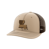 Thumbnail for Louisiana United Hats Hat Greater Half Khaki/Coffee Genuine Leather Louisiana